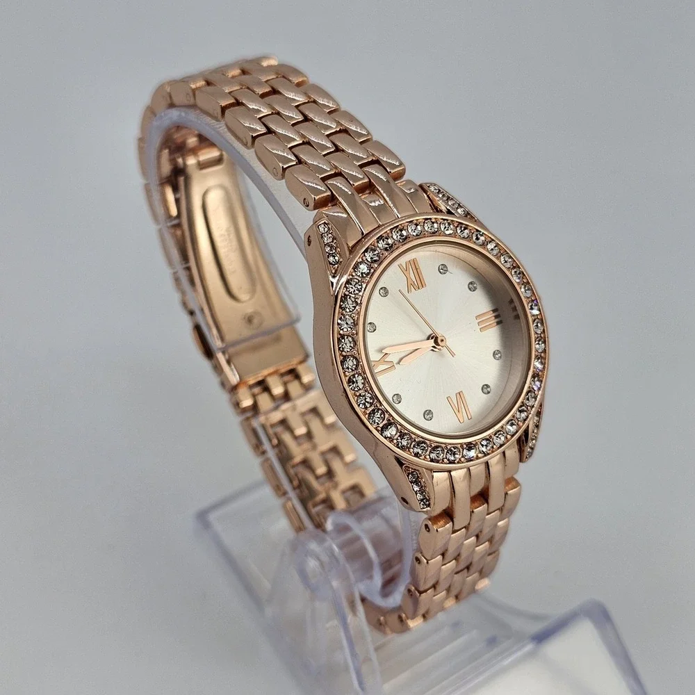 30MM Watch Women Gold Dial Gold Bracelet Band 6.75